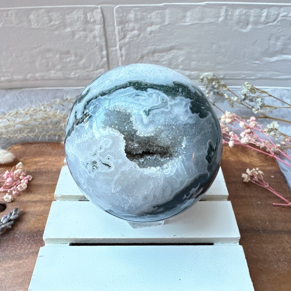 Gorgeous Moss Agate Sphere
